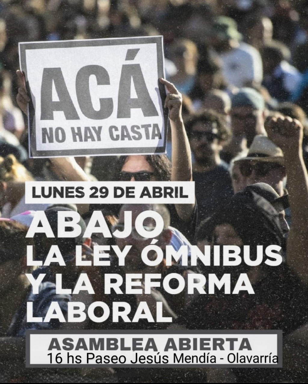 Encuentro en contra de la Ley Bases y la Reforma Laboral