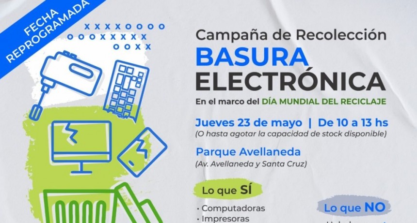 Nueva fecha para la campaña de recolección de basura electrónica