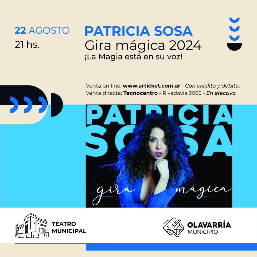 El Teatro Municipal recibe a Patricia Sosa en su nueva gira