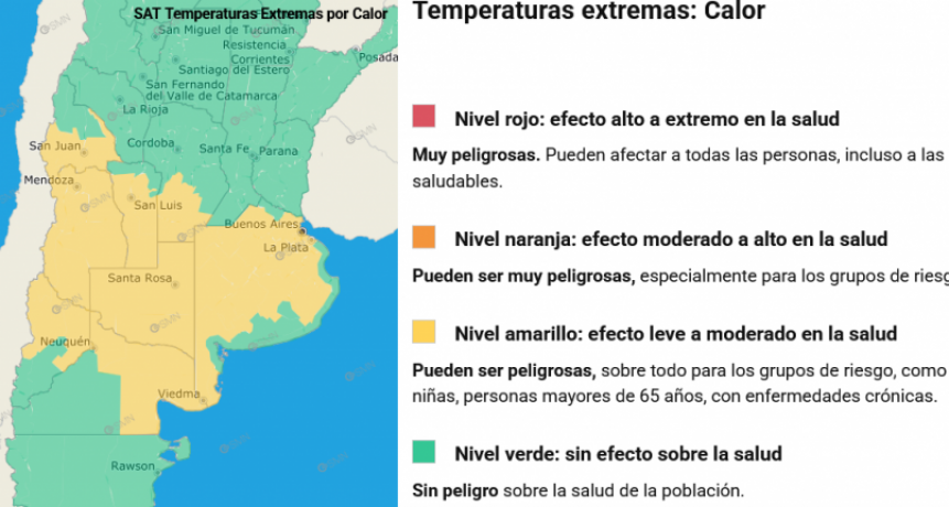 Alerta amarillo por altas temperaturas para la zona