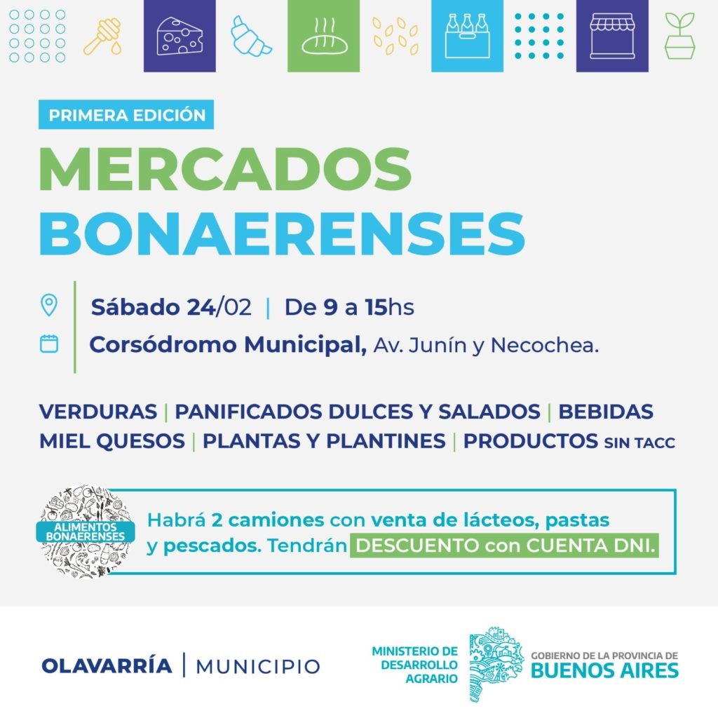 Este sábado llega Mercados Bonaerenses a Olavarría