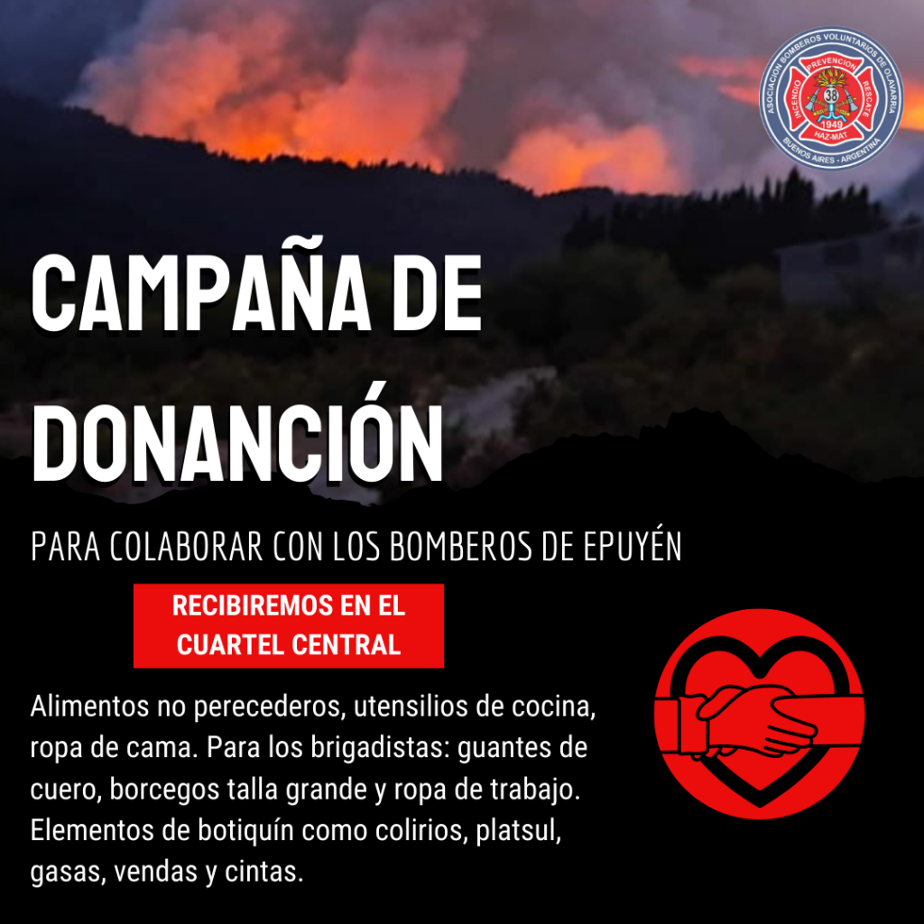 Bomberos de Olavarría reúne donaciones para El Bolsón