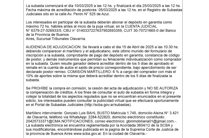 Pusieron fecha para el remate de bienes de El Popular