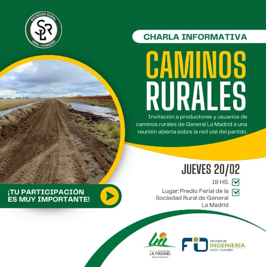 Convocatoria a productores y usuarios de Gral. La Madrid por los caminos rurales