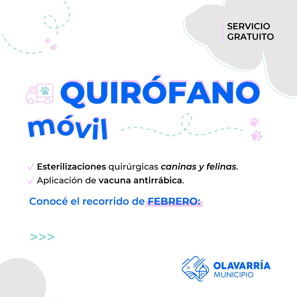 Vuelve el Quirófano Veterinario Móvil desde la próxima semana