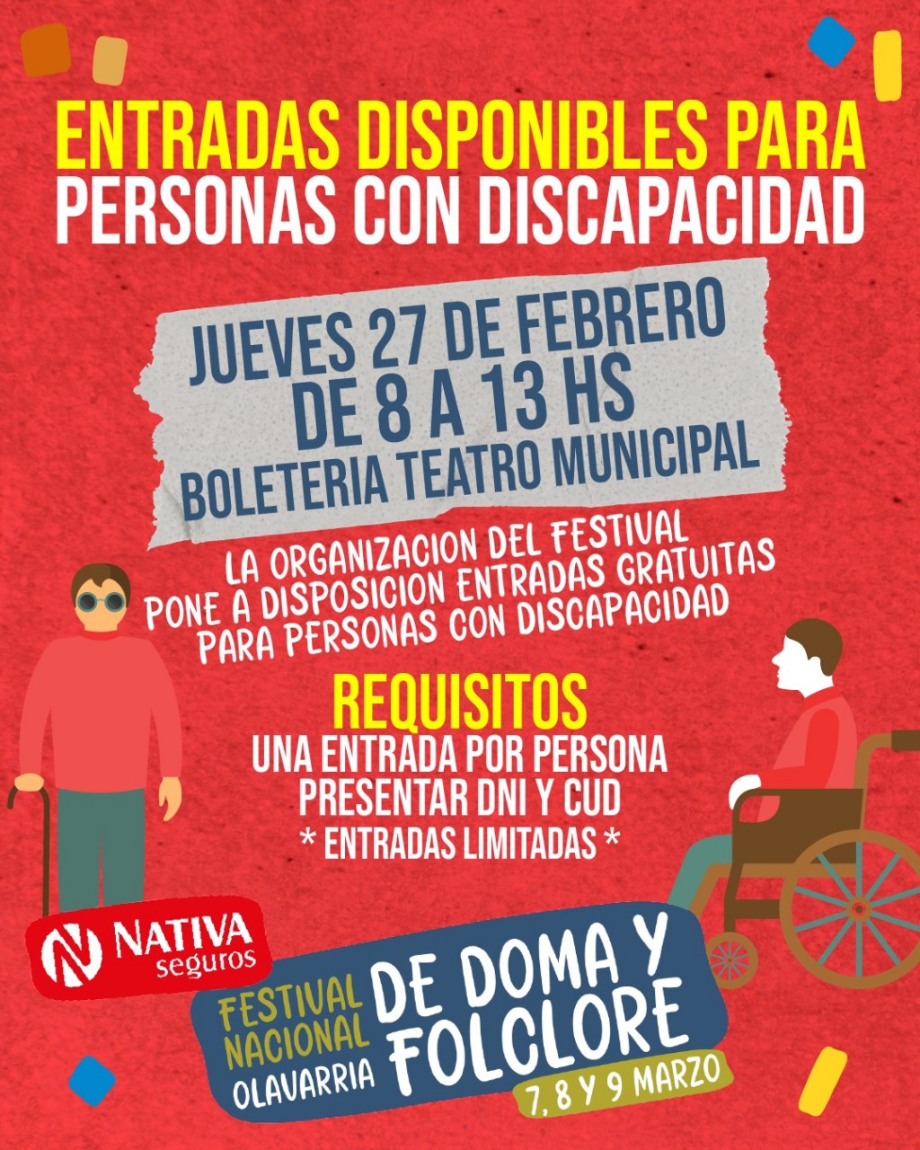 Festival de Doma y Folklore: Entregan entradas para personas con discapacidad