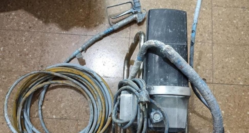 Recuperaron máquina de pintar hurtada