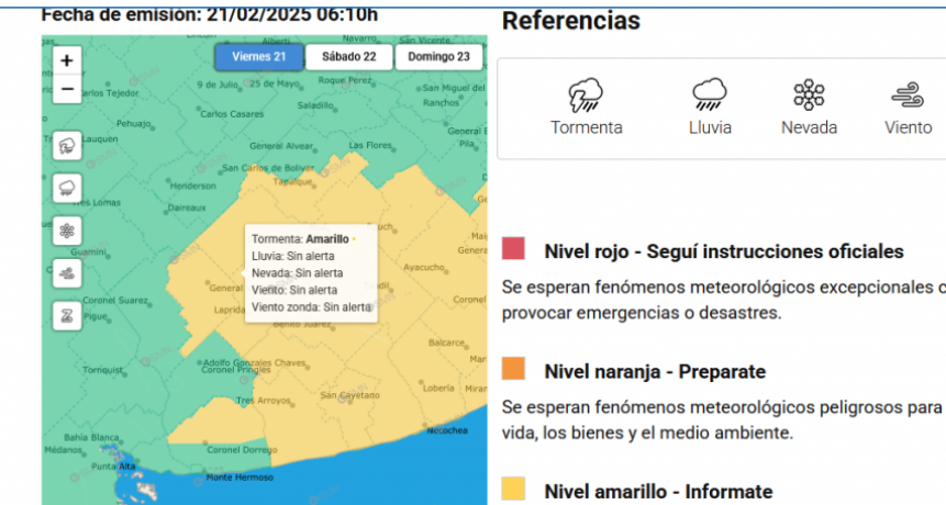 Alerta amarillo por tormentas hasta el domingo y por altas temperaturas hasta el martes