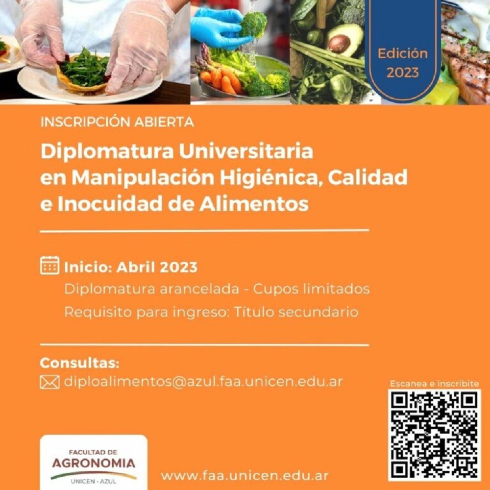 Diplomatura Universitaria en Manipulación Higiénica, Calidad e Inocuidad de Alimentos