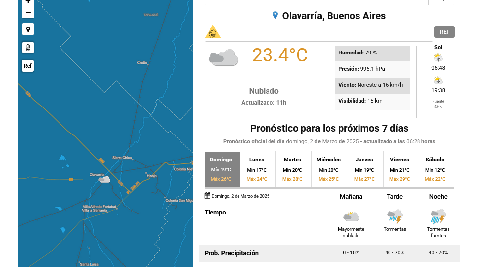 Nuevo alerta amarillo por tormentas