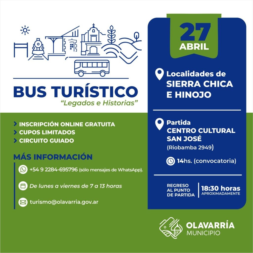 Se desarrollará la 4ta edición del Bus Turístico “Legados e Historias”