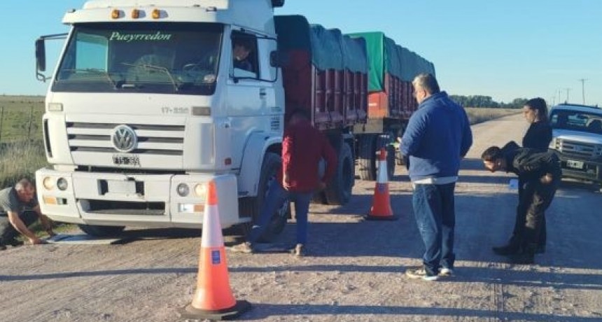 Controles de cargas mineras en distintos puntos del Partido