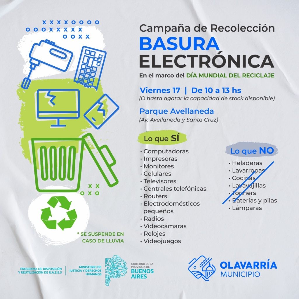 Primera campaña de recolección de basura electrónica del año