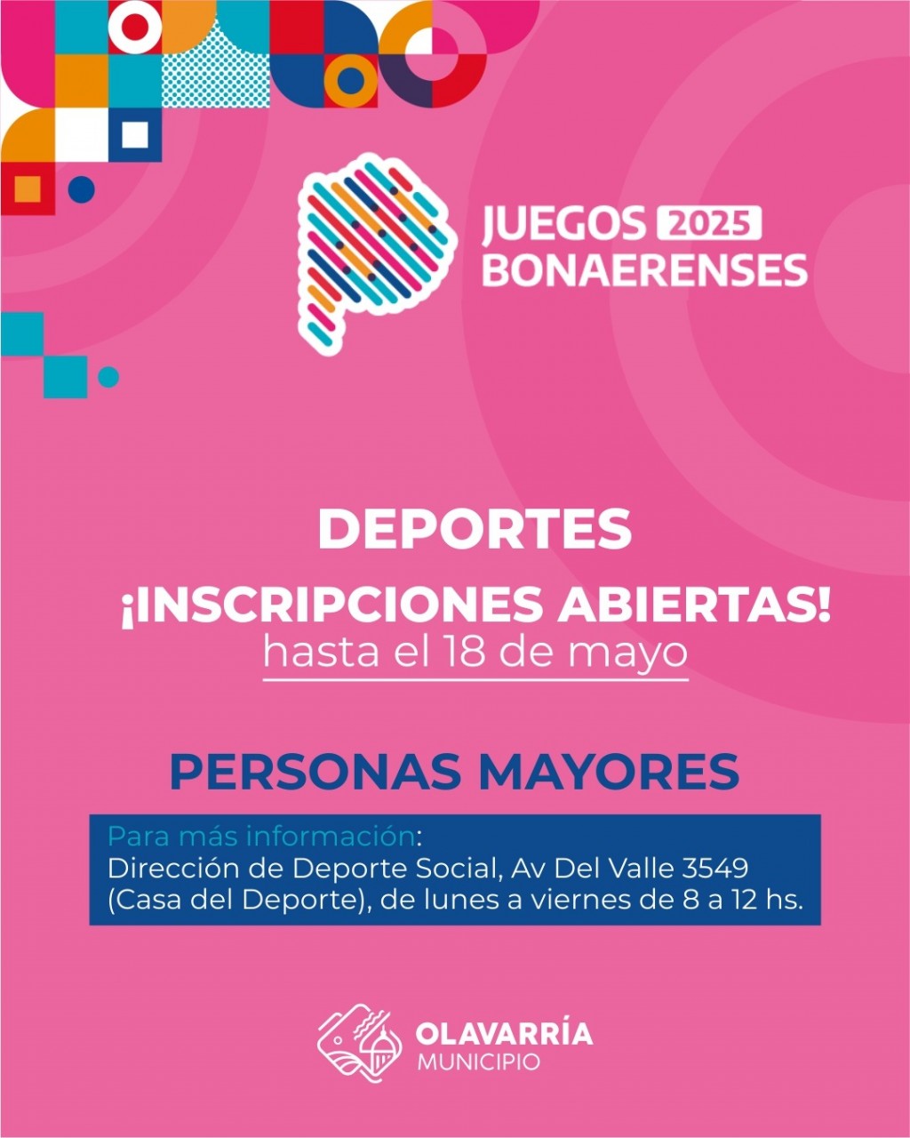 Se acerca el cierre de inscripción para los Juegos Bonaerenses 