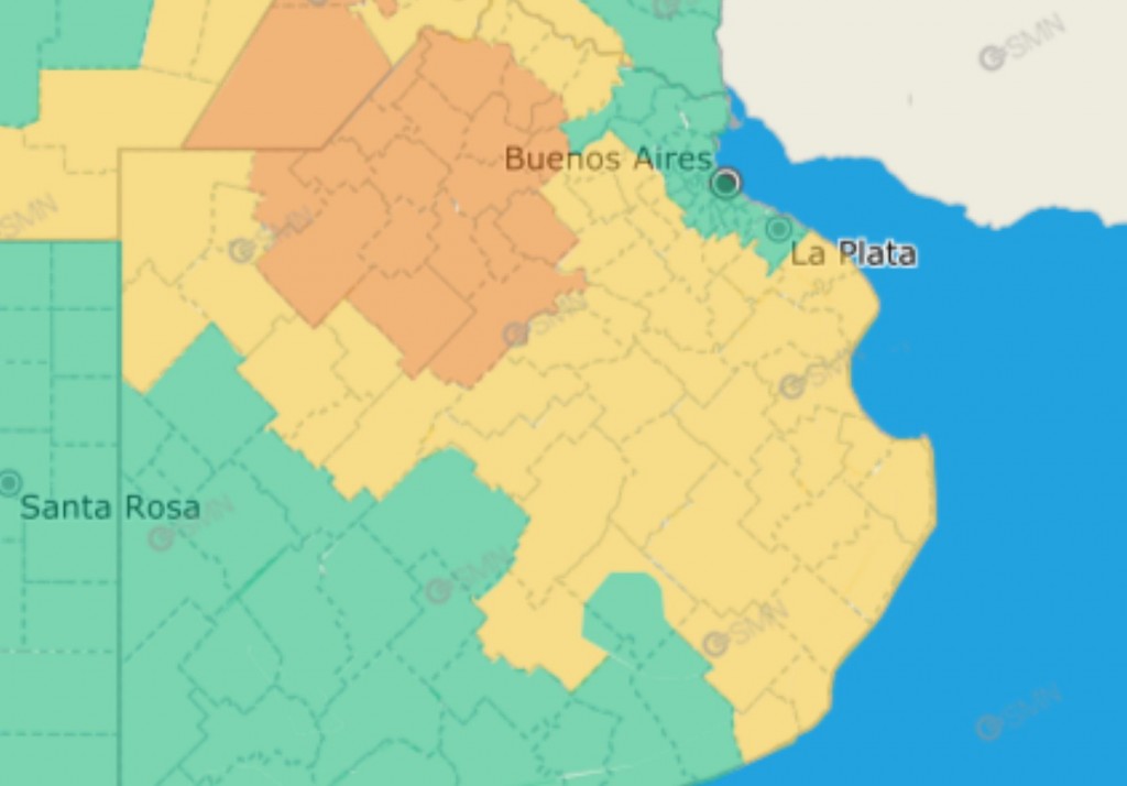 Alertas naranjas y amarillas por tormentas para la provincia de Buenos Aires