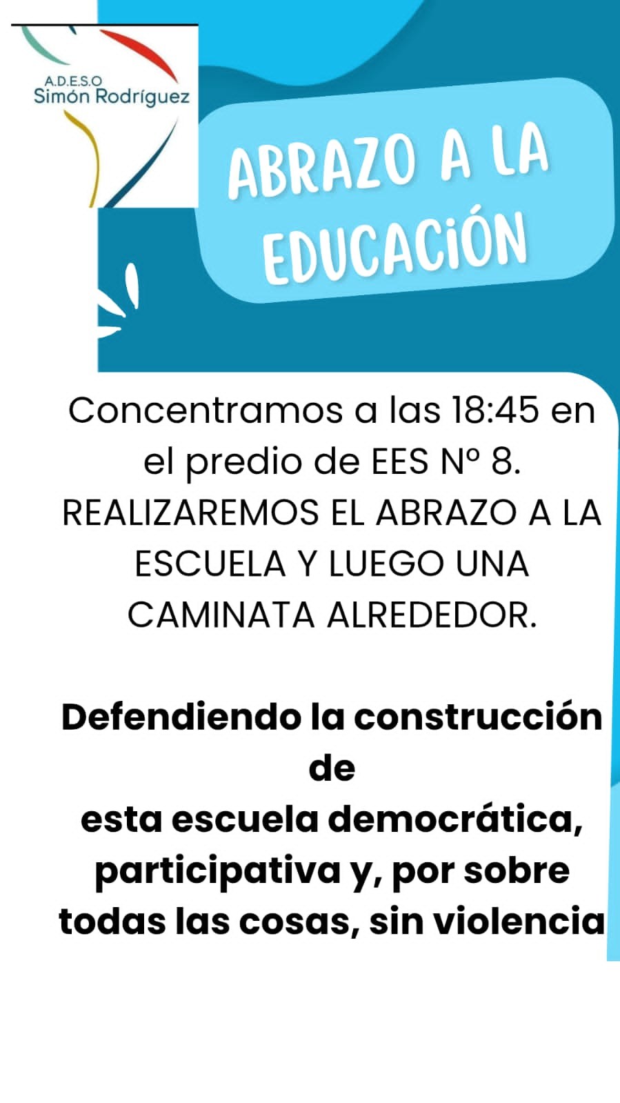  La convocatoria por la Secundaria 8 será sin marcha a la plaza