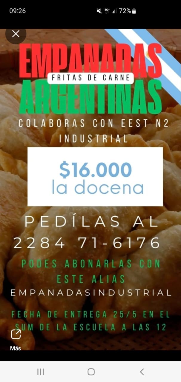 Venta de empanadas en la 'Industrial'