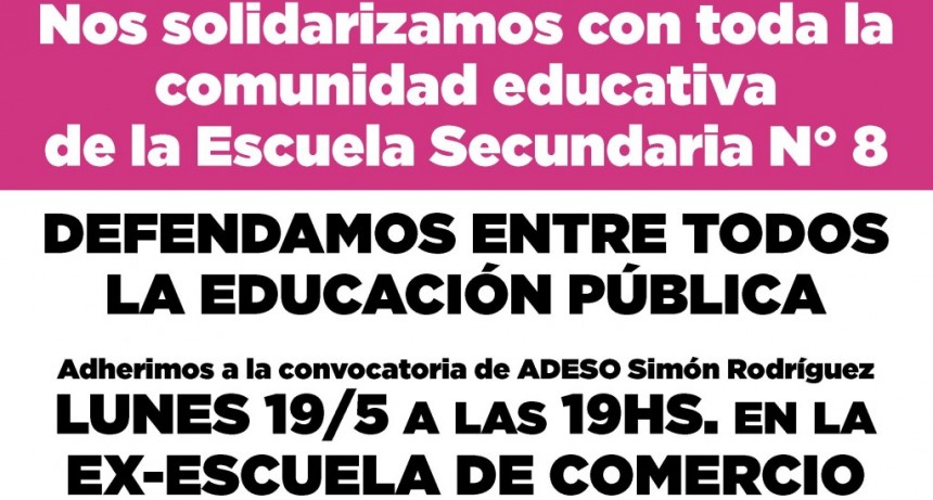 Desde la disidencia del SUTEBA se solidarizan y cargan contra el acuerdo de prevención de las violencias en las escuelas