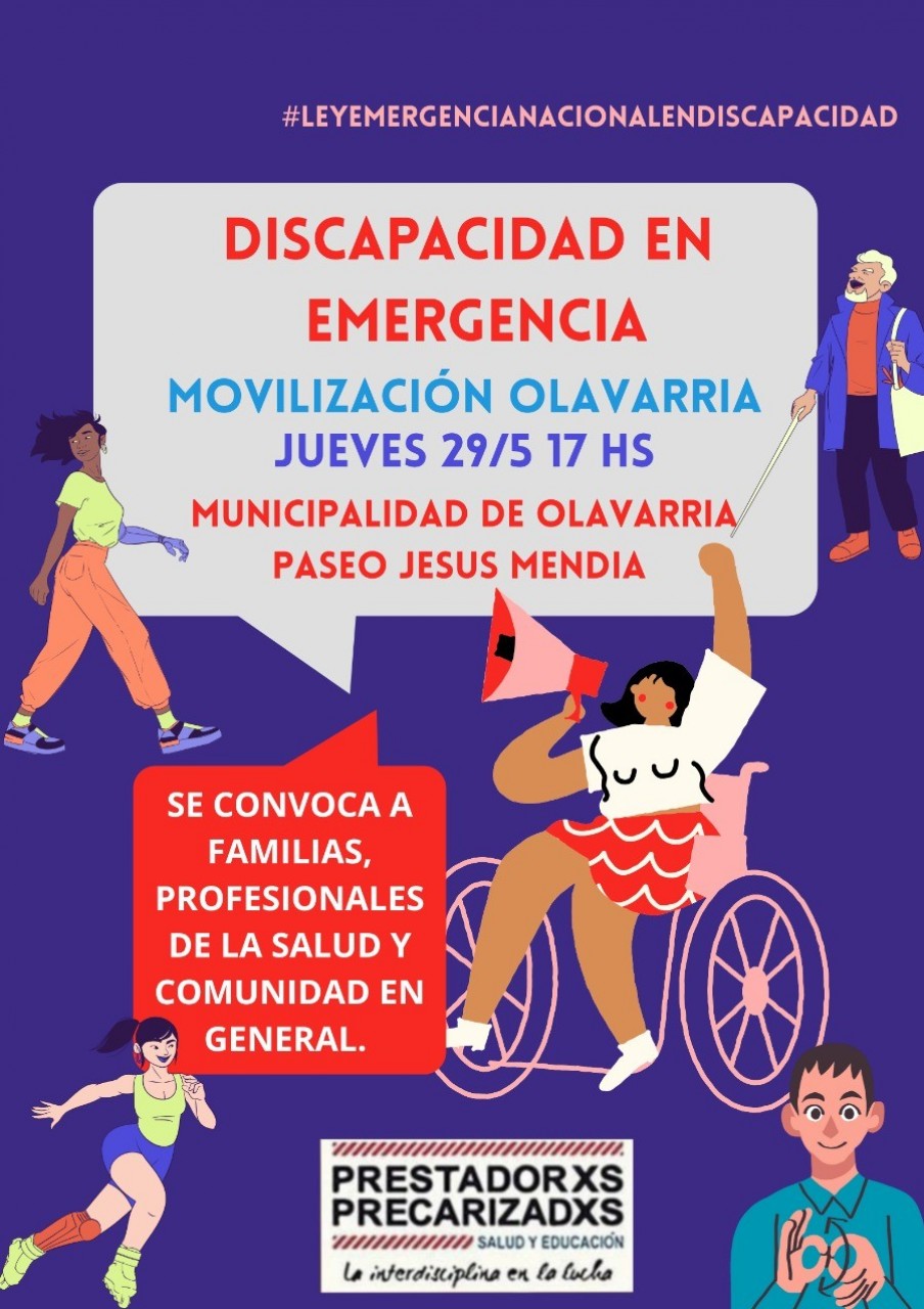 Movilización para reclamar por la emergencia en discapacidad
