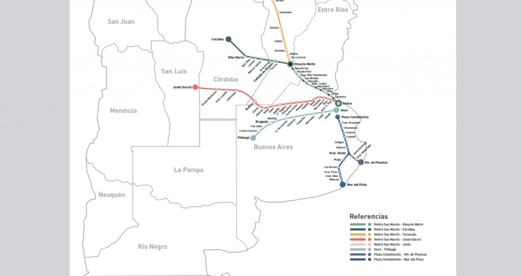 Tren: borraron del mapa el servicio Constitución - Bahía Blanca