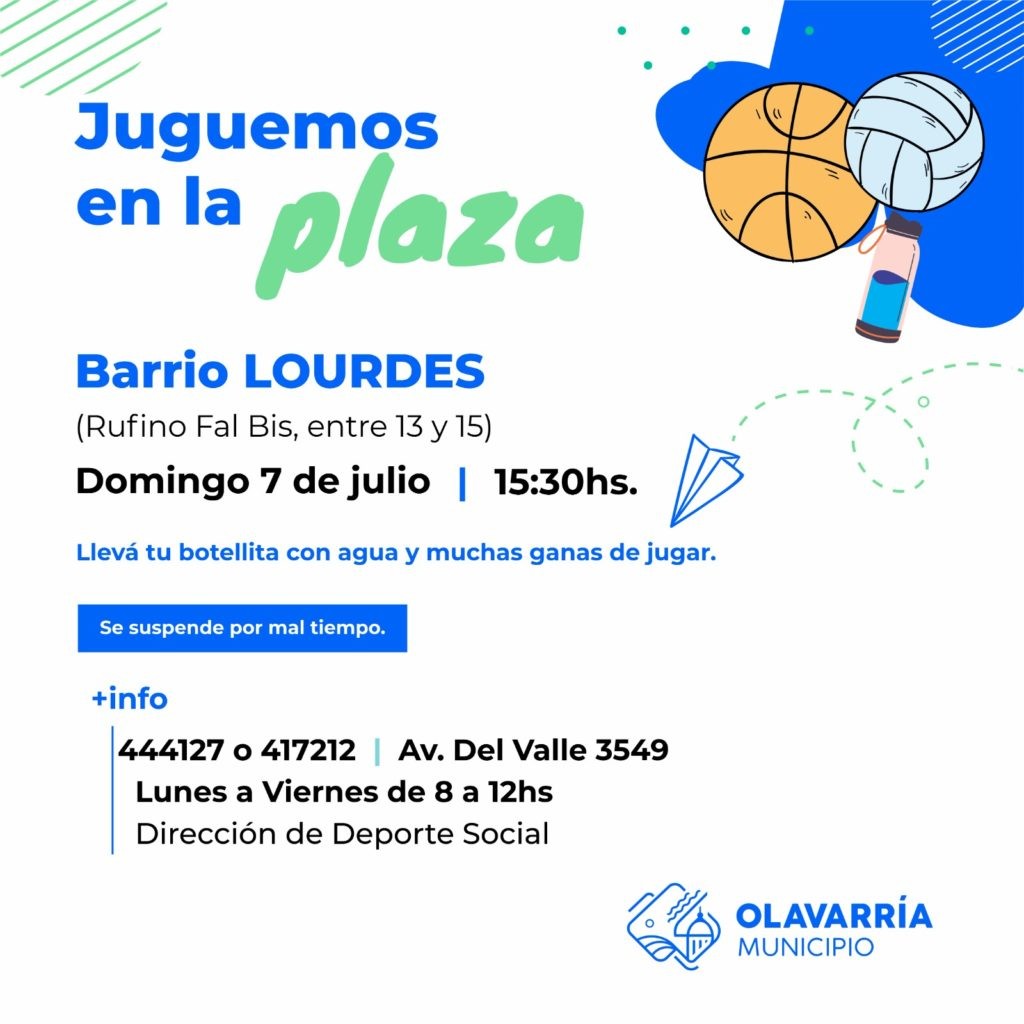 El Programa “Juguemos en la plaza” estará en el barrio Lourdes