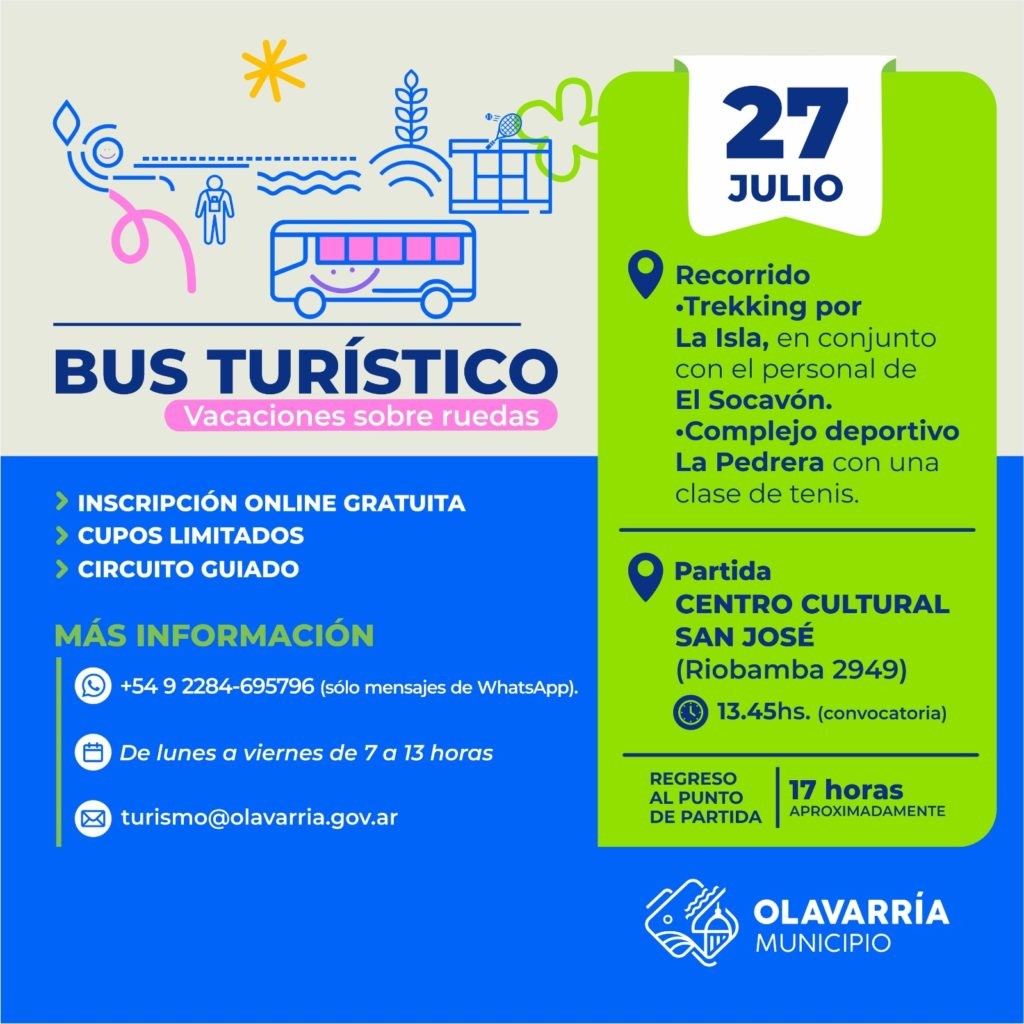 “Olavarría en Vacaciones”: última salida del Bus Turístico