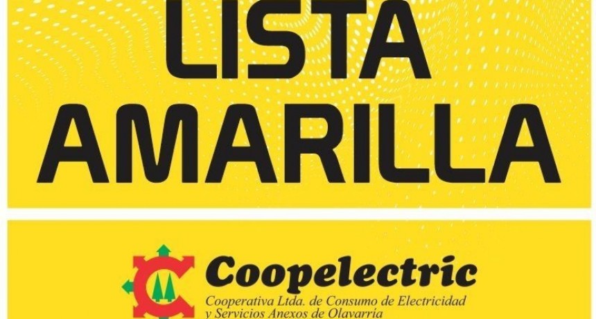 La Lista Amarilla de Coopelectric tendrá su acto de lanzamiento