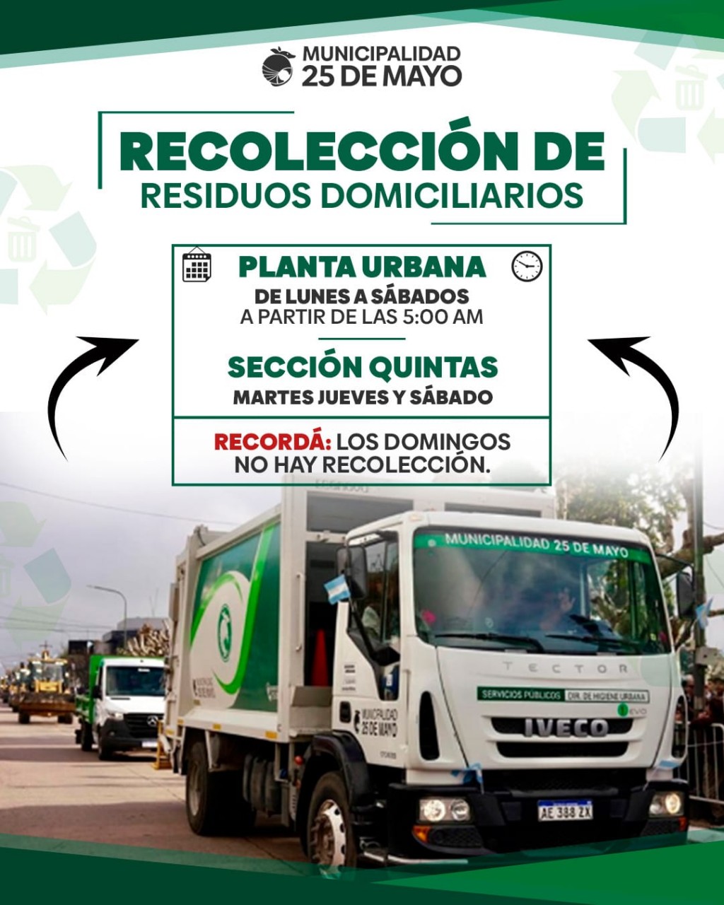 25 de Mayo: no recogen la basura los domingos