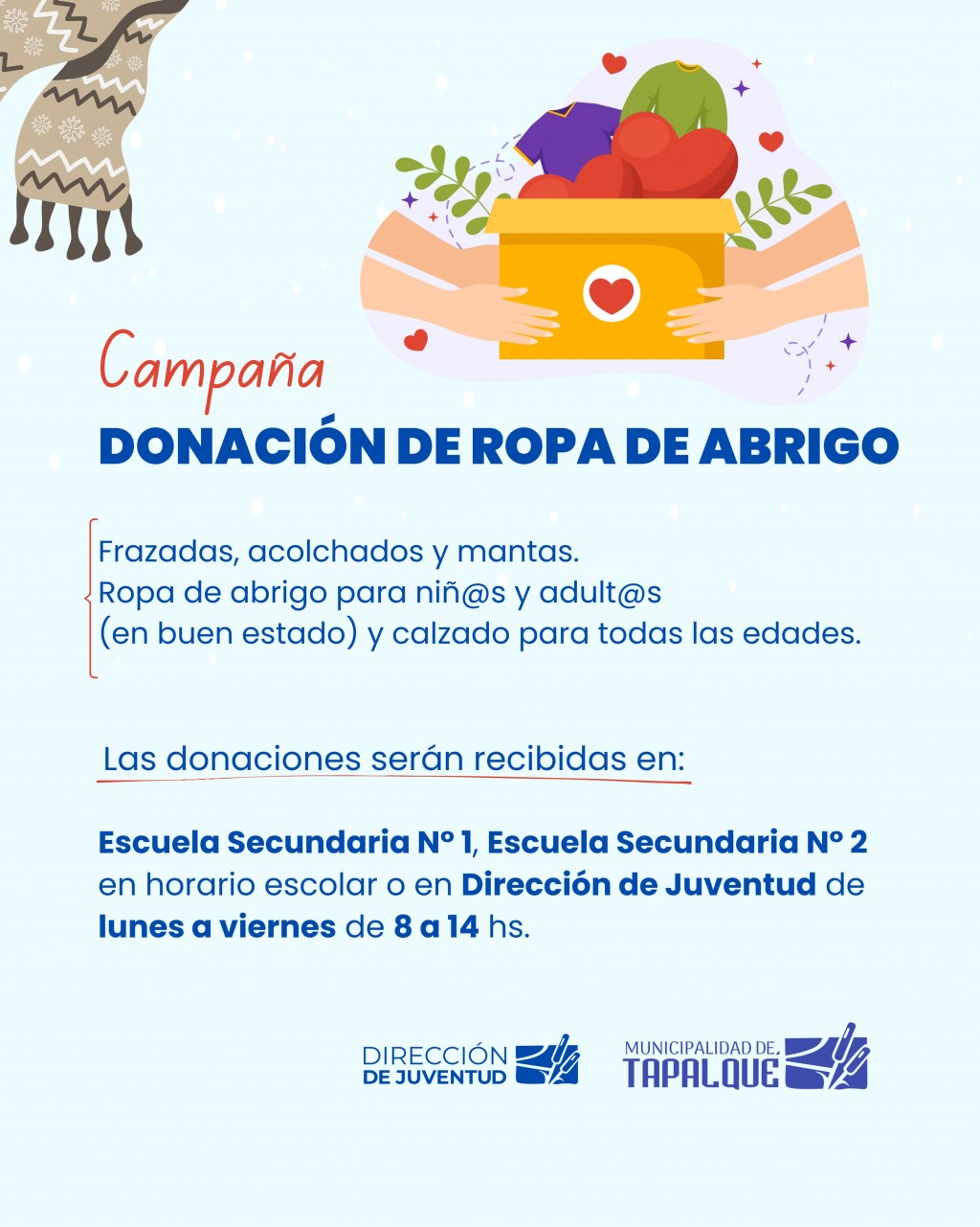 En Tapalqué también reúnen donaciones de abrigos