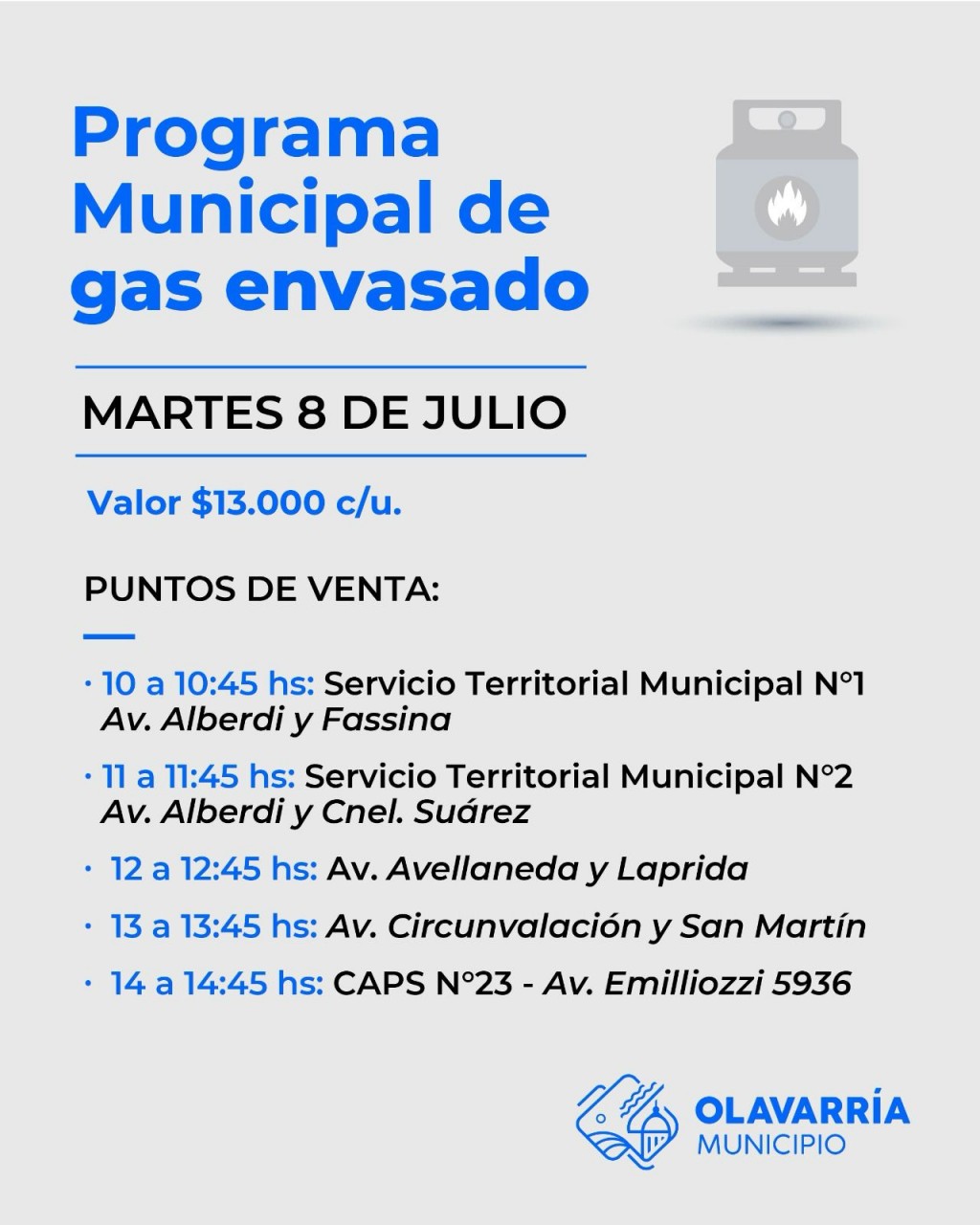 Continúa el recorrido del Programa Municipal de Gas Envasado