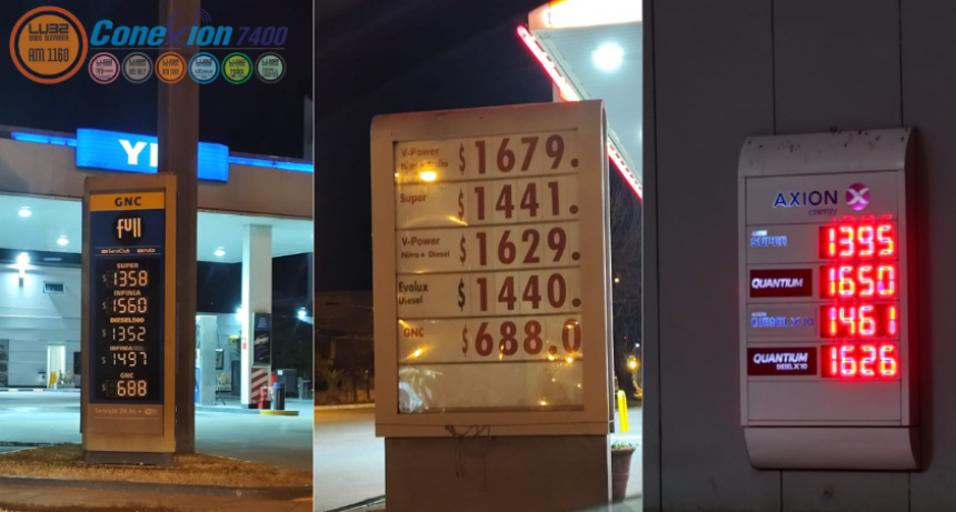 Aumentó el precio de los combustibles este martes alrededor del 5 %