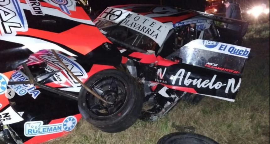 El equipo de Nico Villamayor se accidentó en la ruta 205