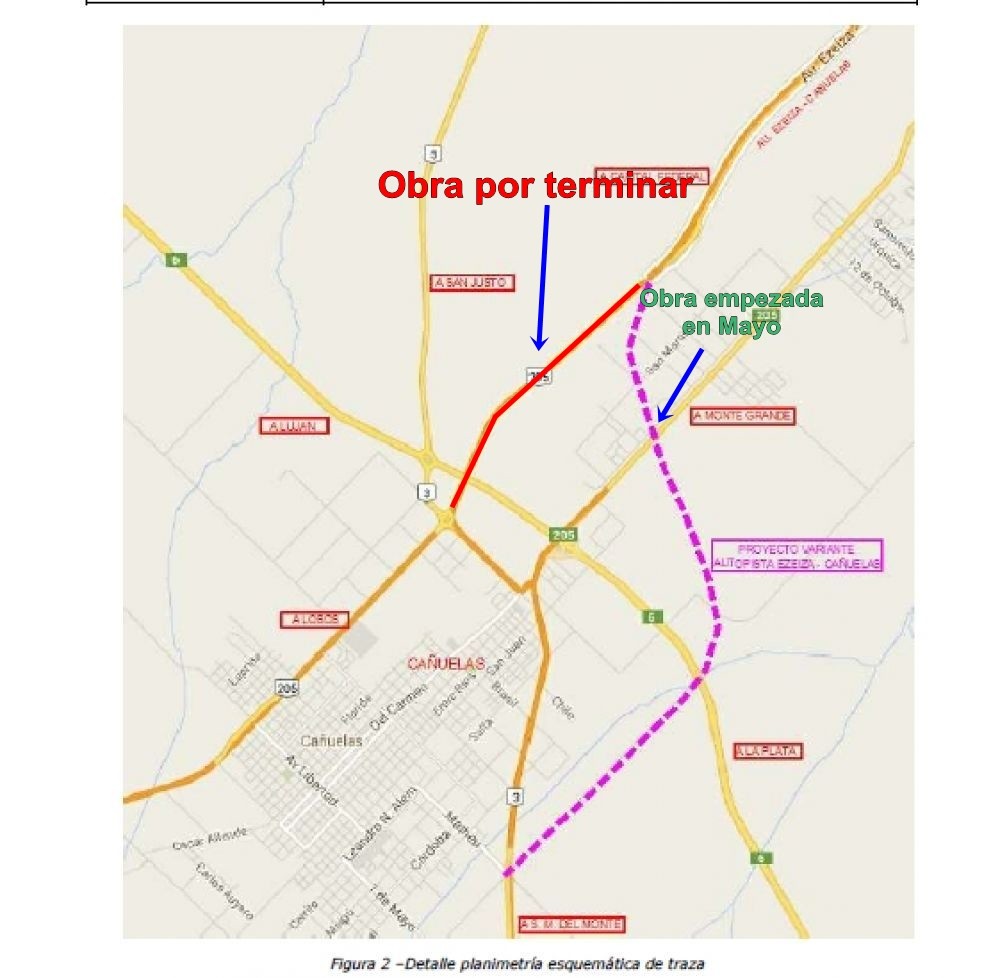 Vialidad erró en la información de Cañuelas: el 80% de avance es en la cabecera de la Autopista, no en la Variante