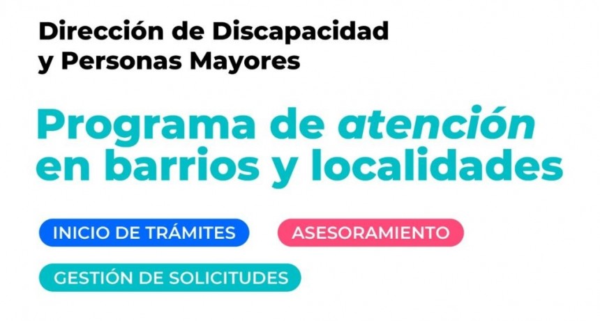 Personal de la Dirección de Discapacidad y Personas Mayores atenderá en el barrio Amparo Castro