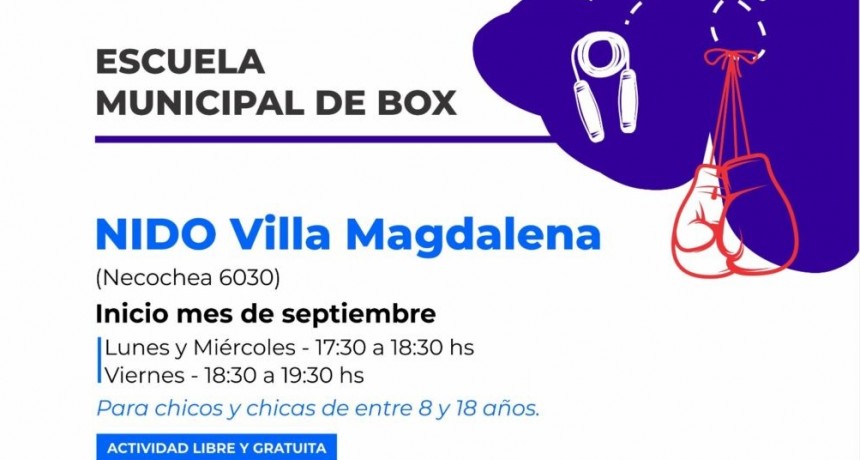 En septiembre comenzarán las clases de la Escuela Municipal de Box