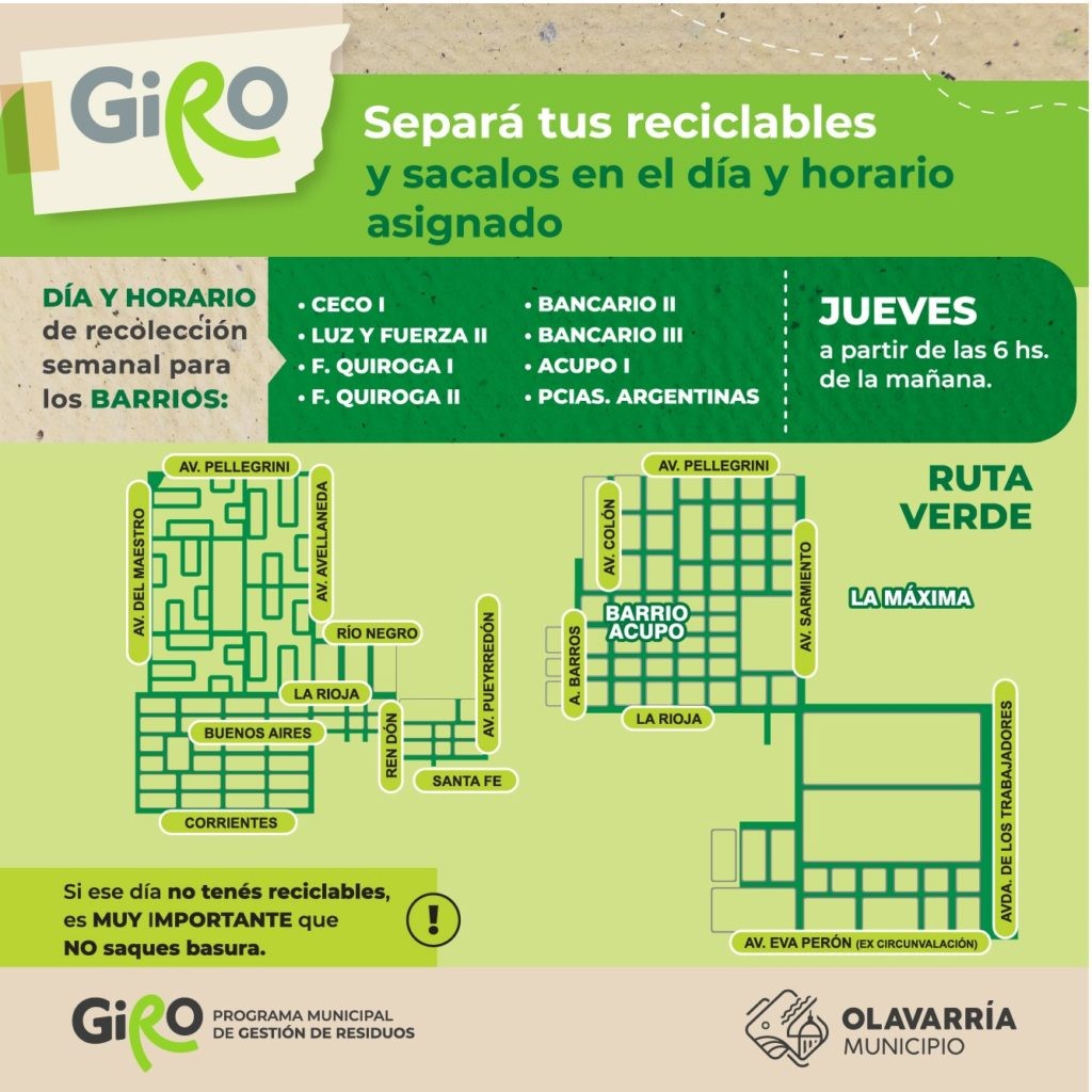 El programa GIRO continúa en territorio con la “Ruta Verde”