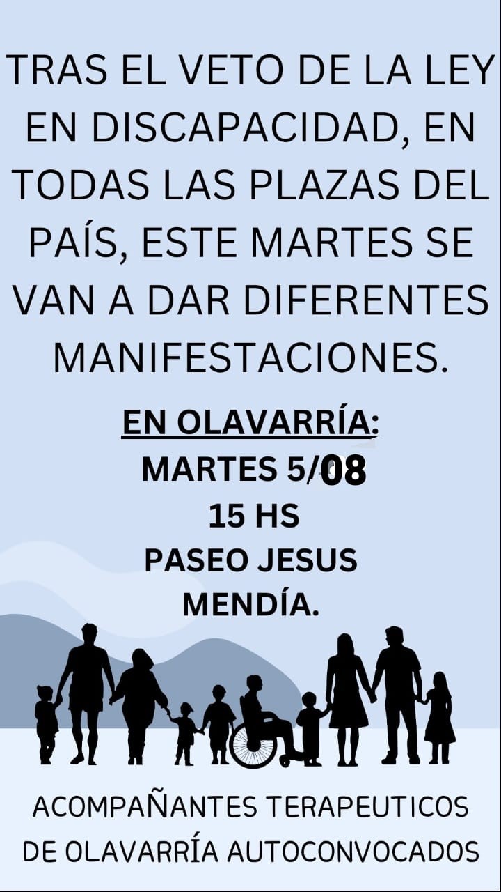 Movilización en todo el país contra el veto presidencial a la Ley de Emergencia en Discapacidad