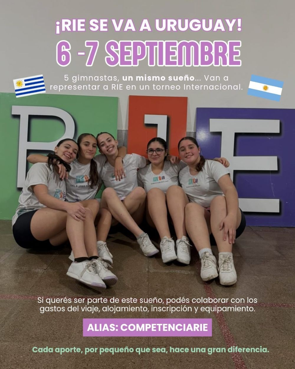 Alumnas de la Escuela de Gimnasia Olavarriense Rie competirán en Uruguay