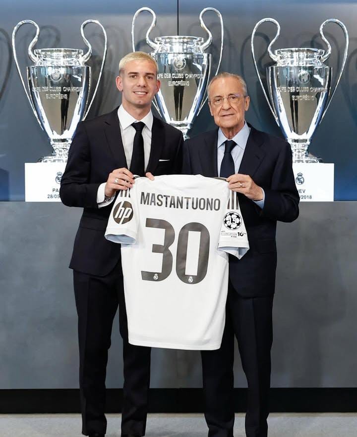 Franco Mastantuono fue presentado oficialmente en el Real Madrid