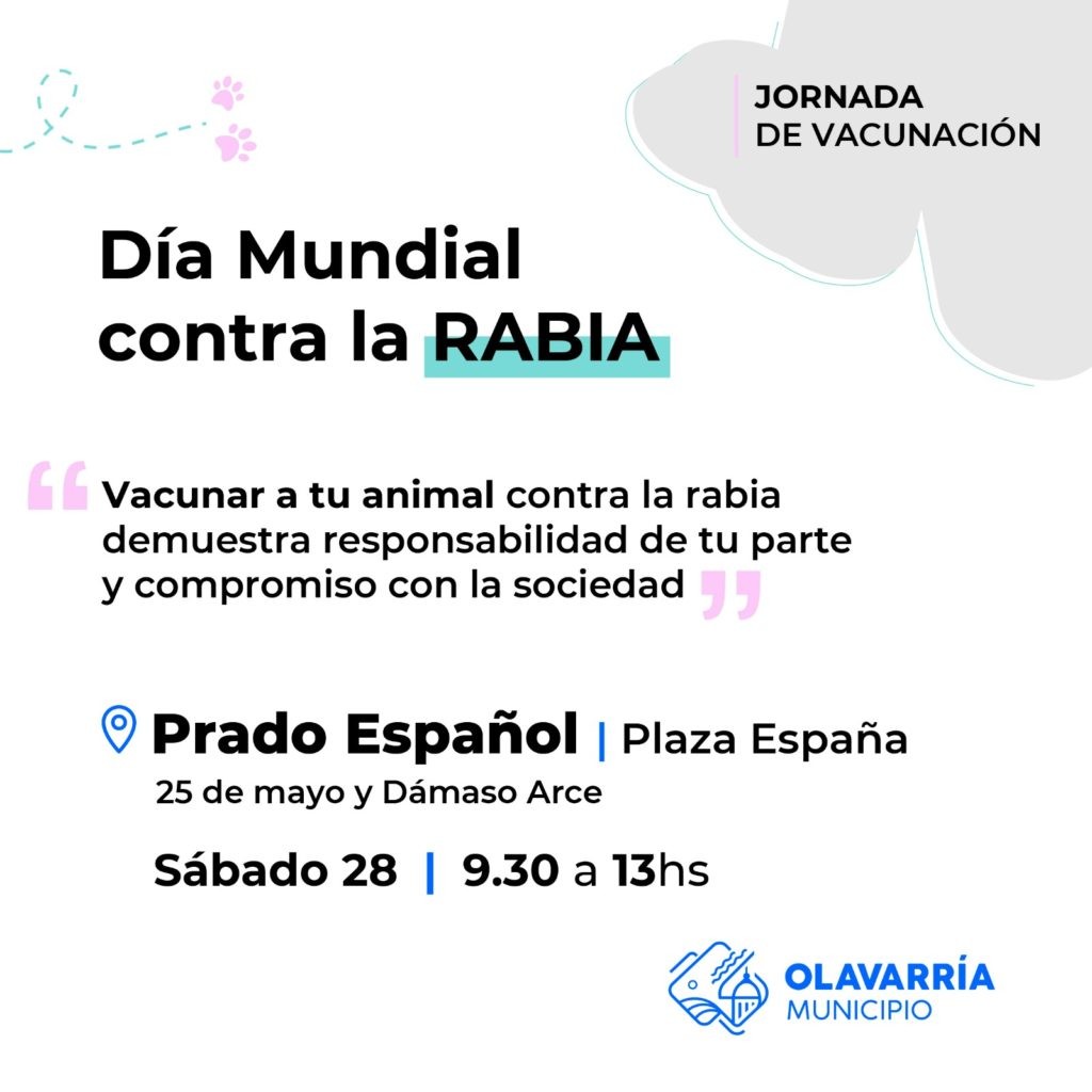 Día Mundial contra la Rabia: jornada especial de vacunación antirrábica canina y felina