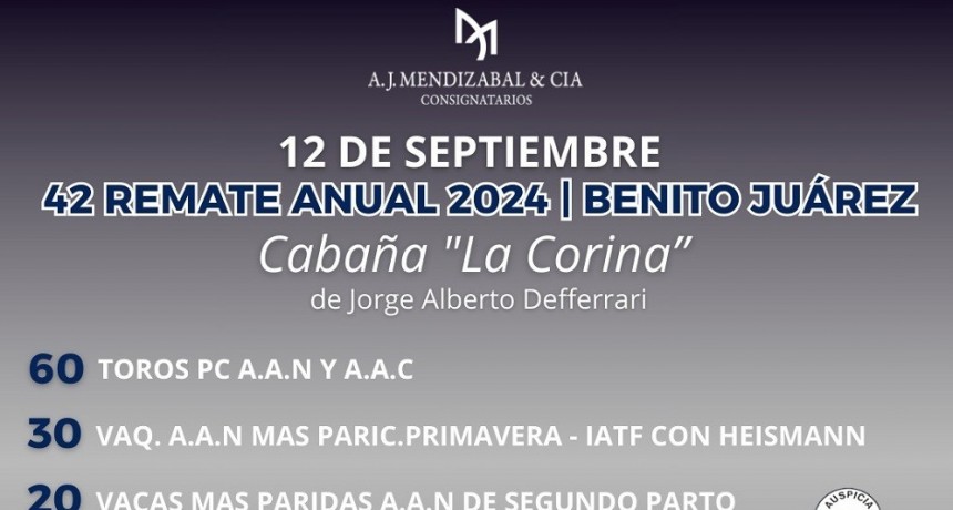 Este jueves se realiza el 42 Remate Anual de Cabaña La Corina