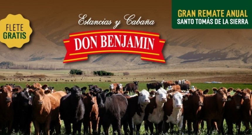 Estancias y Cabaña Don Benjamín anticipa el próximo remate de Santo Tomás de la Sierra