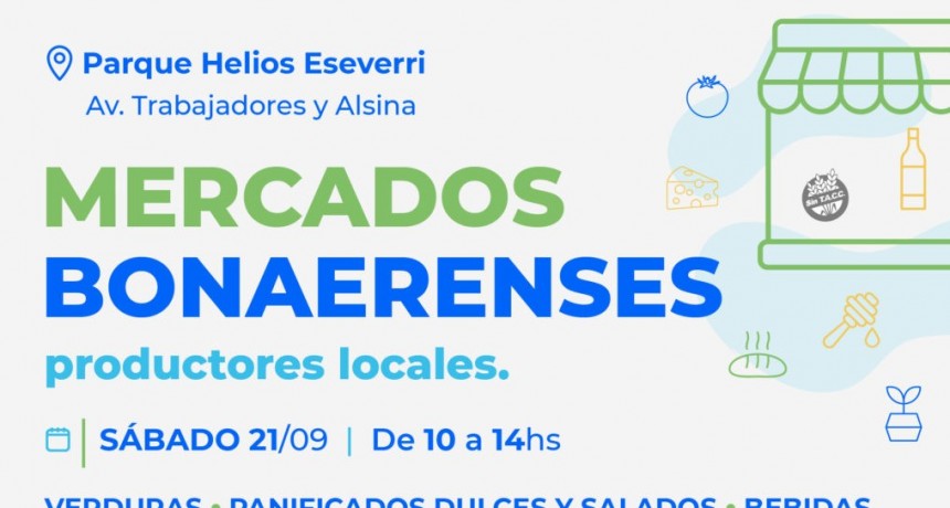 Este sábado “Mercados Bonaerenses” con productores locales en Parque Eseverri