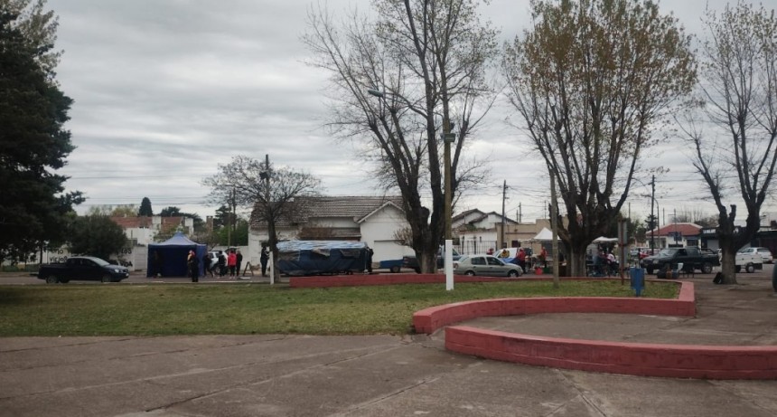 Todo armado para la Fiesta de la Torta Frita en Loma Negra