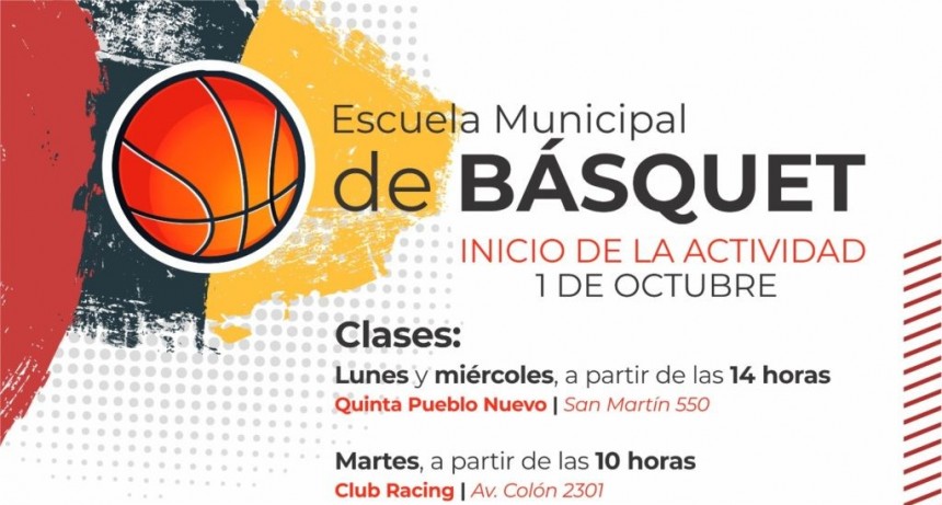 Inscriben para la Escuela Municipal de Básquet