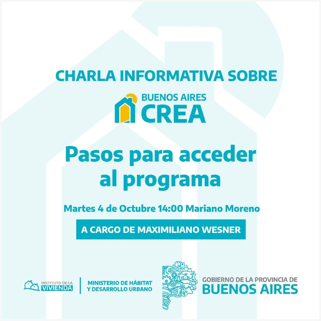Buenos Aires CREA: charla informativa para acceder al programa