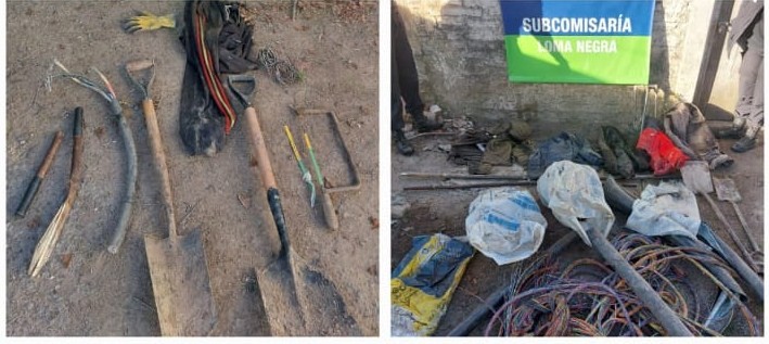 Recuperan 200 kilos de cables y herramientas