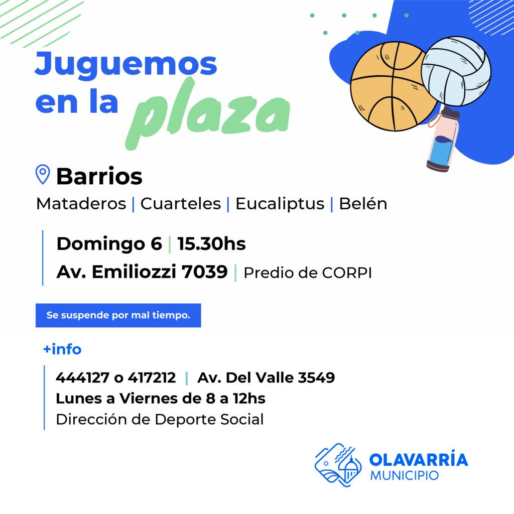 El Municipio invita a participar de una nueva jornada de “Juguemos en la Plaza”