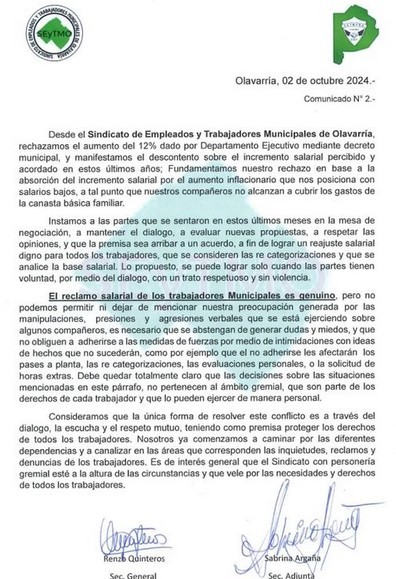 El SEyTMO también rechaza el 12% y, además, denuncia presiones para adherir a las medidas de fuerza