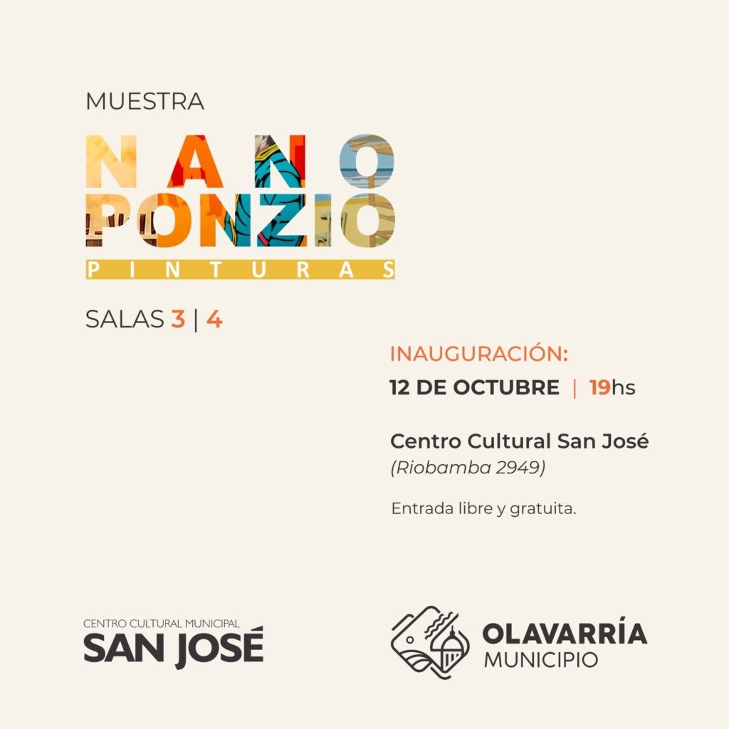 Este sábado inaugura la muestra “Nano Ponzio Pinturas” en el Centro Cultural Municipal “San José”